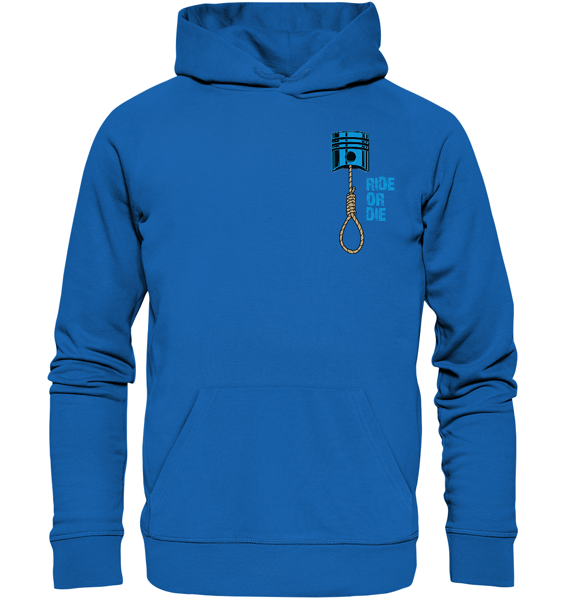 FFH - Ride or Die blau, Frontprint klein Brust - Premium Unisex Hoodie