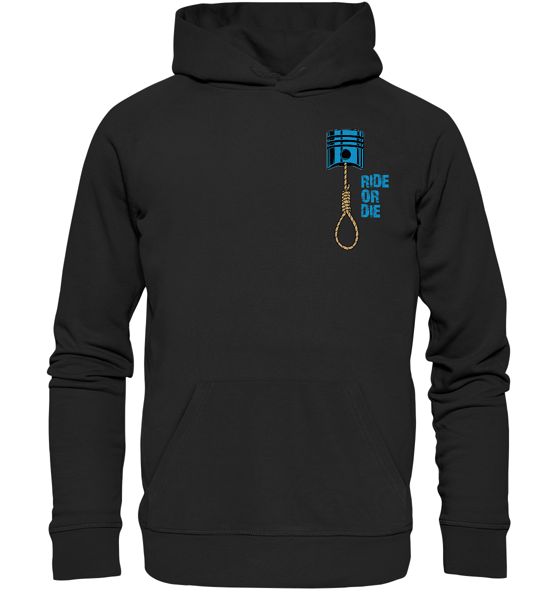 FFH - Ride or Die blau, Frontprint klein Brust - Premium Unisex Hoodie