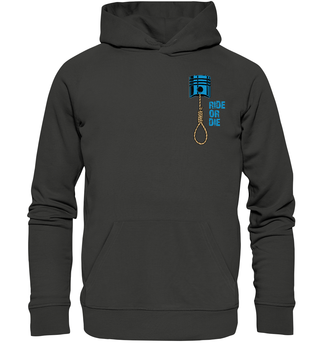 FFH - Ride or Die blau, Frontprint klein Brust - Premium Unisex Hoodie