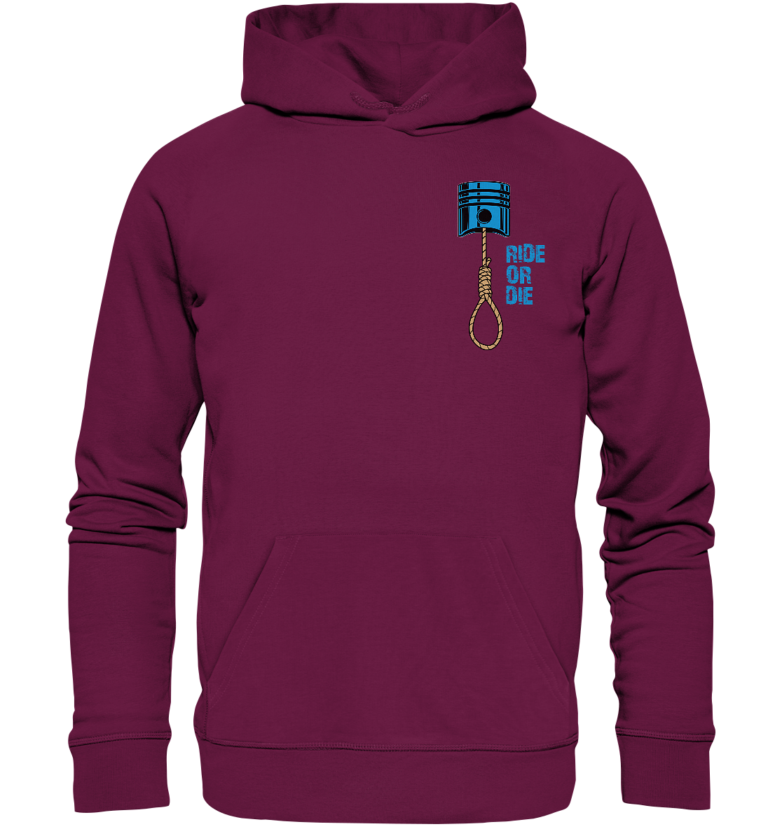 FFH - Ride or Die blau, Frontprint klein Brust - Premium Unisex Hoodie